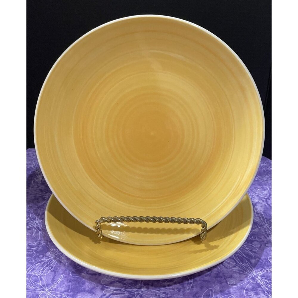 Graydon Hall Yellow Swirl Salad‎ Plate Plates 7 1/2 Inch Set Of 2 Replacement